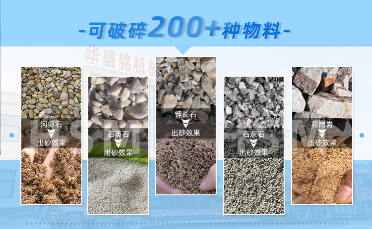 全液壓對輥制砂機適應(yīng)物料